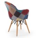 Special Patterned Fabric Upholstered Chair with Retro Leg
