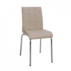Cafe Chair with Sliced Cream Leather Upholstered