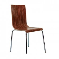 Dark Wooden Color Monoblock Metal Chair