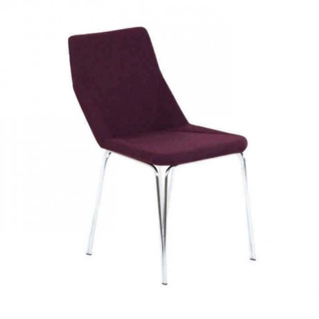 Purple Fabric Upholstered Metal Bar Leg Polyurethane Chair