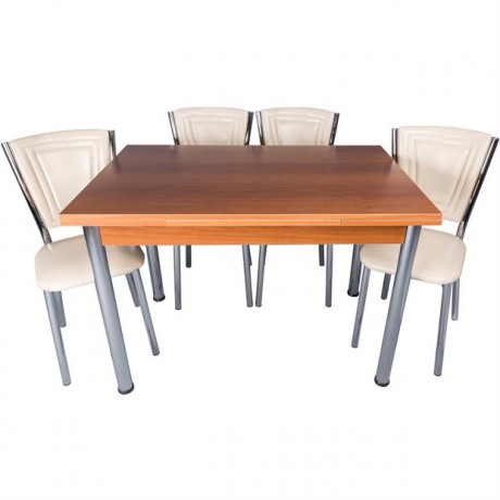 Economic Wenge Colored Kitchen Table and Chair Set High Quality