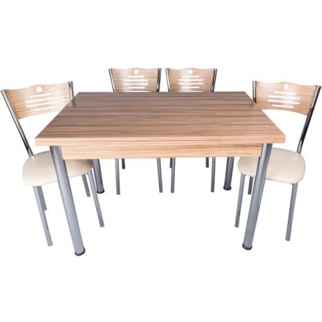 Krom Ayaklı Masa ve Sandalye Mutfak Takımı Kaliteli