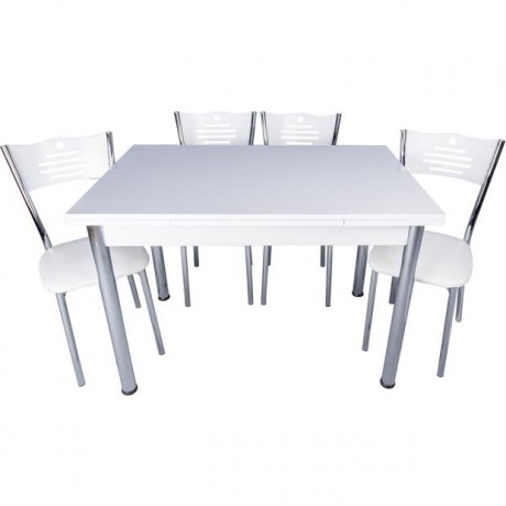 Ucuz Beyaz Sandalye ve Masa Mutfak Salon Takımı