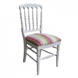 White Lacquered Painted Luxurious Wood Napoleon Chair