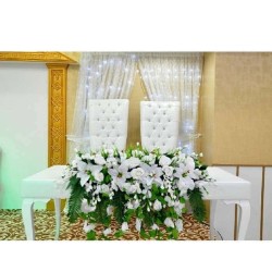 Leather Upholstery Quilted Lukens Wedding Table and Chair Leather Upholstery Quilted Lukens Wedding Table and Chair