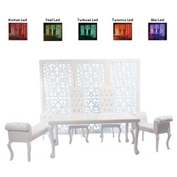 Led Işıklandırmalı Cnc Kesim Dekorlu Lake Nikah Sandalye Masa Takımı 1. Kalite Led Işıklandırmalı Cnc Kesim Dekorlu Lake Nikah Sandalye Masa Takımı 1. Kalite
