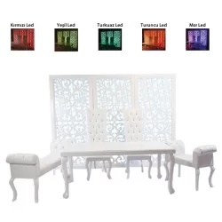 Led מואר Cnc לחתוך מעוטר אגם שולחן כיסא חתונה 1. איכות