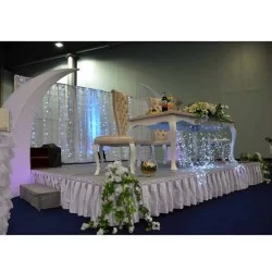 Wedding Chair and Table Set With Ottoman