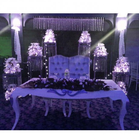 Oymalı Beyaz Boyalı Avangard Nikah Masası Sandalyesi