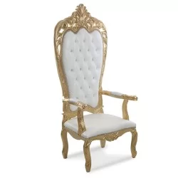 Gold Cnc Ahşap Taht Nikah Sandalyesi