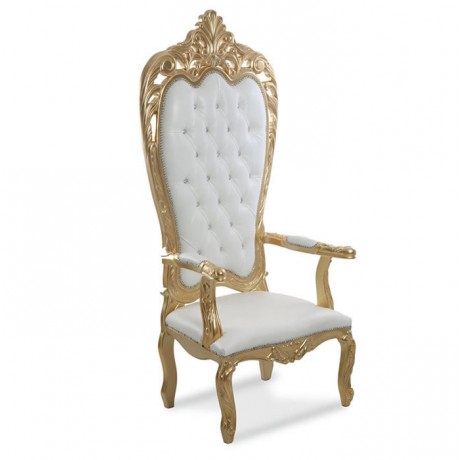 Gold Cnc Wooden Throne Wedding Chair
