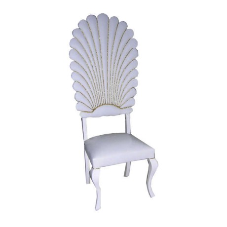 Leaf Sliced White Upholstered Wedding Chair Manufacturing