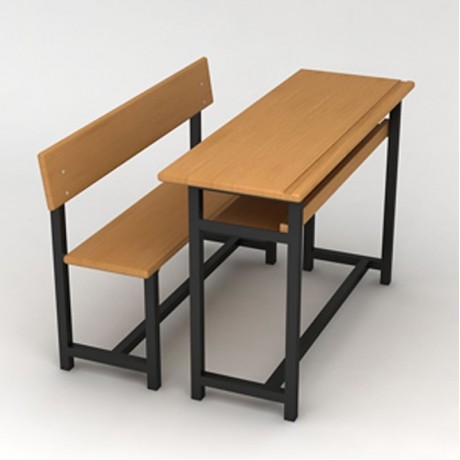 Metal Profile Classic Wood School Desk