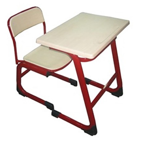 Single Red Werzalit Table School Desk