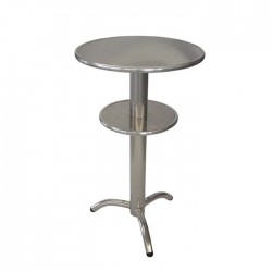 Aluminium Legs Stainless Double Table Top Bistro Kokteyl Table