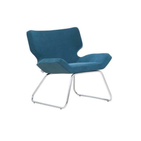 Petrol Green Upholstered Metal Leg Polyurethane Seat