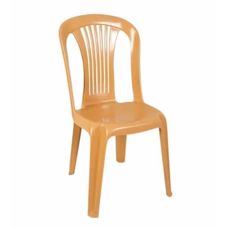 Light Brown Plastic Armless Chair