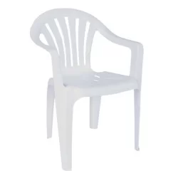 Chaise en plastique de café de restaurant de jardin d'été de bras blanc
