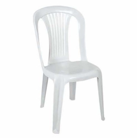 White Plastic Armless Chair