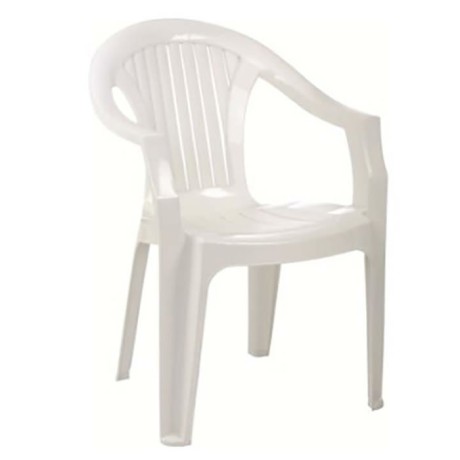 White Color Tea Garden Plastic Arm Chair