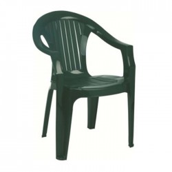 Dark Green Plastic Garden Arm Chair