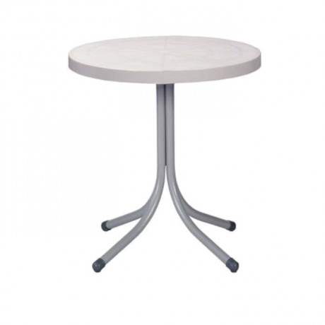 White Table Top Plastic Round Table