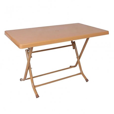 Brown Plastic Table with Folding Legs
