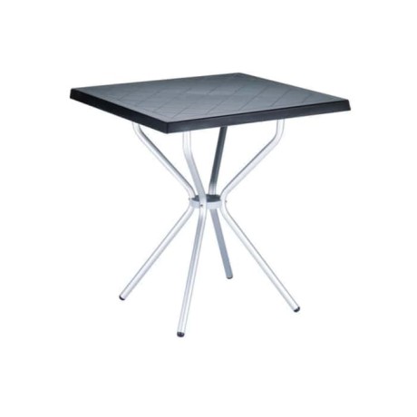 Plastic Garden Table with Black Colored Aluminum Legs