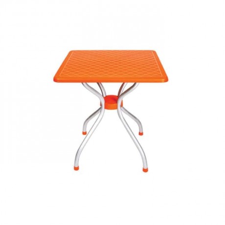 Orange Square Table Top Plastic Table