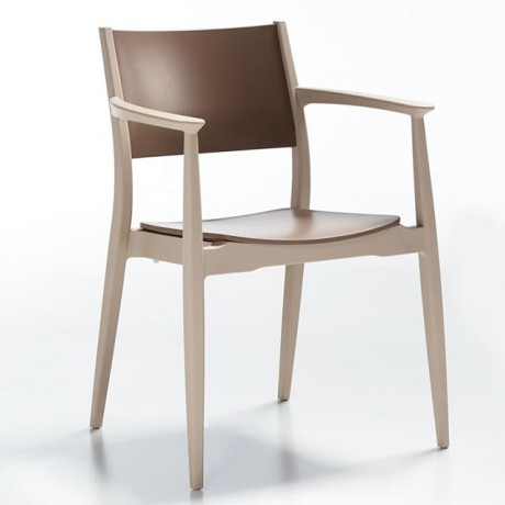 Capuccino Plastic Arm Chair
