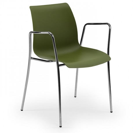 Dairesel Krom Ayaklı Propilen Enjeksiyon Ofis Cafe Sandalyesi