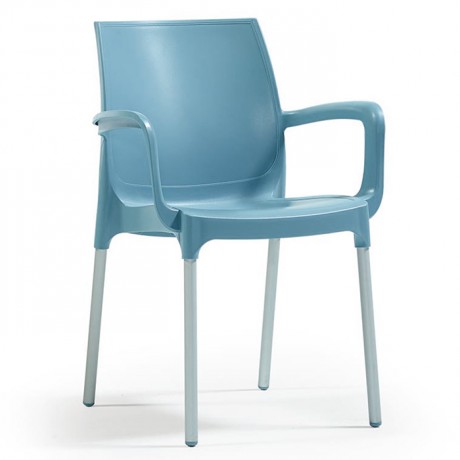 Eloksallı Alüminyum Ayaklı Cam Elyaflı Turkuaz Plastik Sandalye
