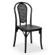 Wicker Back Printed Black Outdoor Plastic Chair