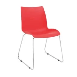 Chaise de café avec patte chromée rouge