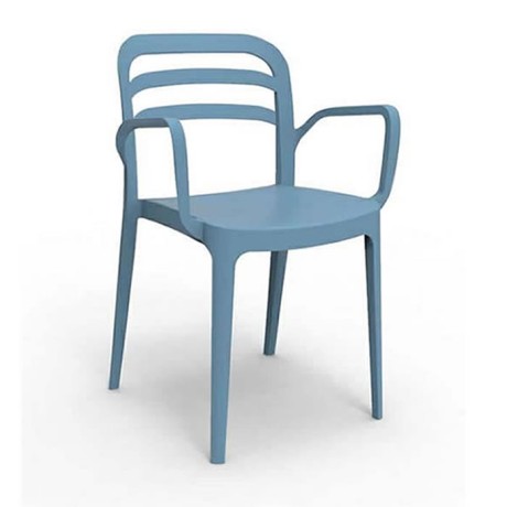 Blue Plastic Hotel Cafe Restaurant Chair