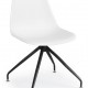 Siyah Metal Ayaklı Çift Renk Beyaz Plastik Sandalye