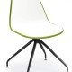 Double Color White Plastic Chair with Black Metal Legs