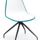 Double Color White Plastic Chair with Black Metal Legs