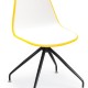 Double Color White Plastic Chair with Black Metal Legs