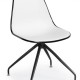 Double Color White Plastic Chair with Black Metal Legs