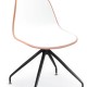 Double Color White Plastic Chair with Black Metal Legs