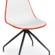 Double Color White Plastic Chair with Black Metal Legs