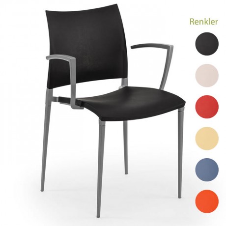 Indoor Aluminum Frame Plastic Injection Chair