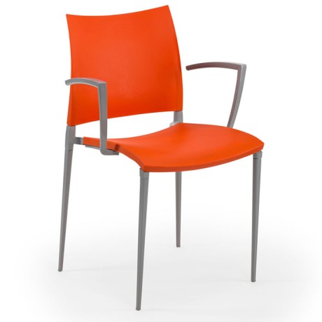 Indoor Aluminum Frame Plastic Injection Chair