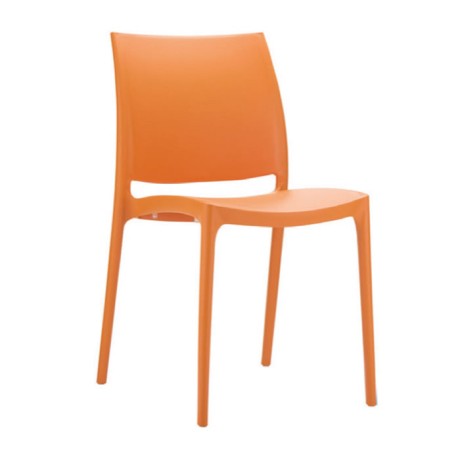 Orange Plastic Restaurant Chair