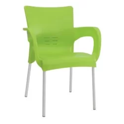 Green Plastic Cafe Arm Chair