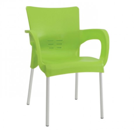 Green Plastic Cafe Arm Chair