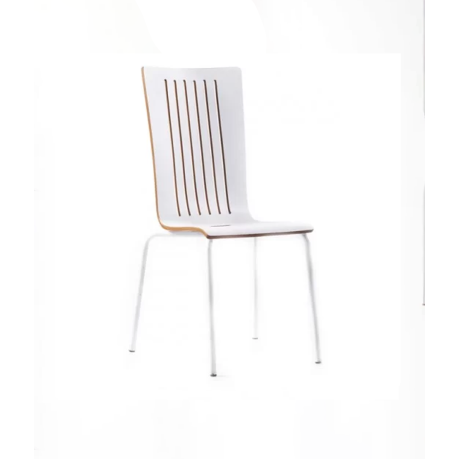 Beyaz Izgara Sırtlı Monoblok Sandalye
