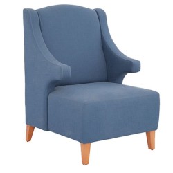 Mavi Döşemeli Ahşap Ayaklı Poliüretan Berjer Mavi Döşemeli Ahşap Ayaklı Poliüretan Berjer