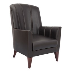 Siyah Deri Döşemeli Ahşap Ayaklı Poliüretan Otel Berjeri Siyah Deri Döşemeli Ahşap Ayaklı Poliüretan Otel Berjeri